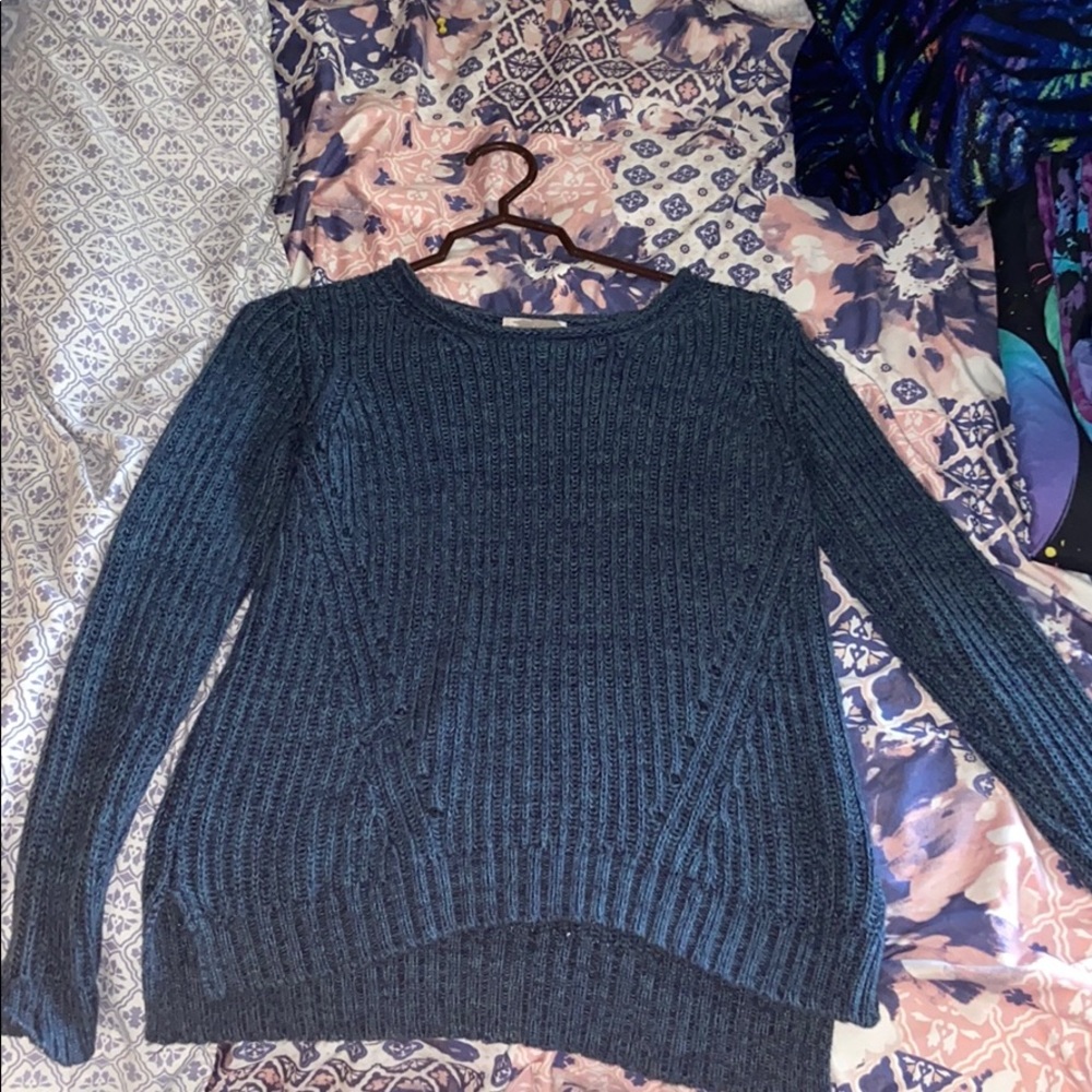 turquoise sweater